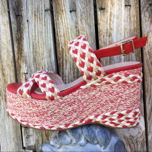 Free People Shoes - NWT Free People Dolce Wedge Red Size 38